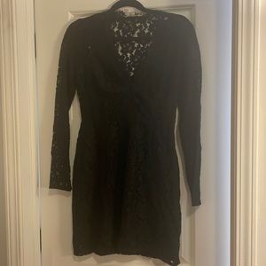 Black long sleeve lace dress